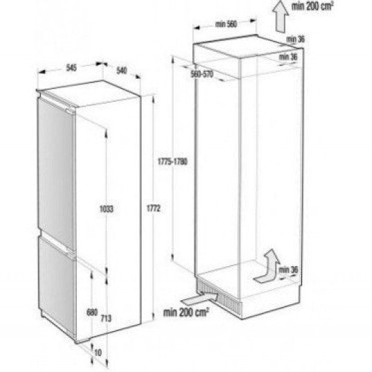 Холодильник вбудований Gorenje RKI2181E1 - Зображення  2