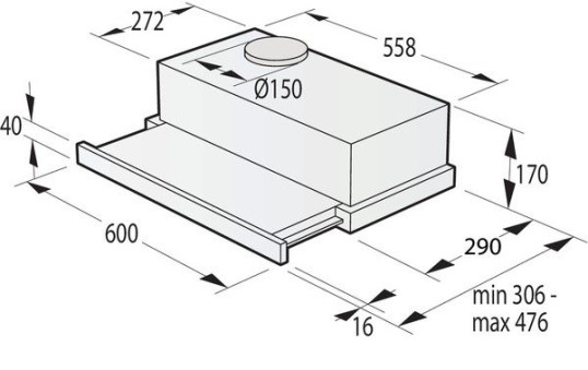 Витяжка телескопічна Gorenje TH 64E4 BG - Зображення  3