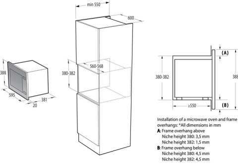 Мікрохвильова піч вбудована Gorenje BM251SG2BG  - Зображення  1