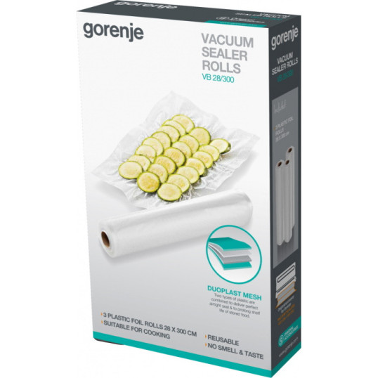 Пакети вакуумні Gorenje VB 22/300, 22 см х 3 м (3 рулона) - Зображення  1