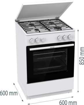 Плита газова Gorenje GG6A11WH  - Зображення  1