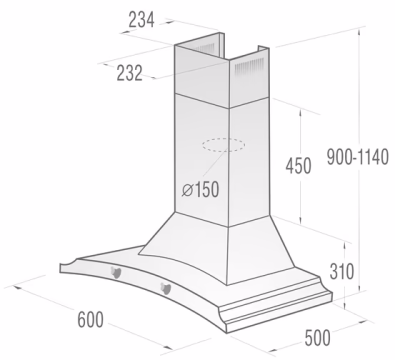 Витяжка купольна Gorenje DK63MCLB  - Зображення  3