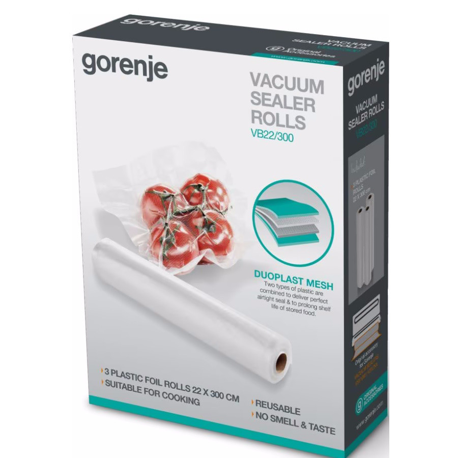  Пакети вакуумні Gorenje VB 22/300, 22 см х 3 м (3 рулона) 
