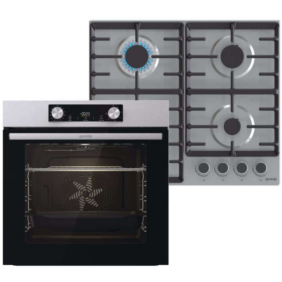 Комплект духова шафа + варильна поверхня газова Gorenje BO6737E02XK + G642ABX